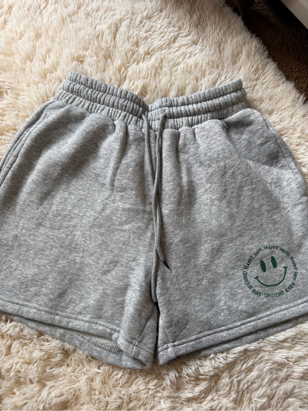 Grey Smiley Sweat Shorts